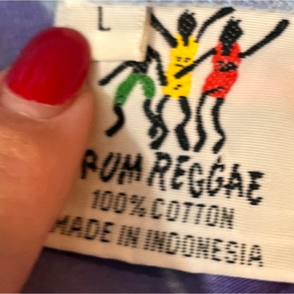 90s Purple Rum Reggae shirt Tie Dye Batik beach festival summer ART hippie Large - Picture 3 of 10